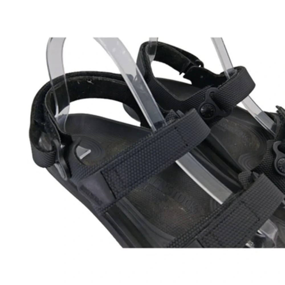 Birkenstock Sandals Womens US 8-8.5 EU 39 Black Nylon Strappy Hook Loop Comfort - Picture 3 of 13